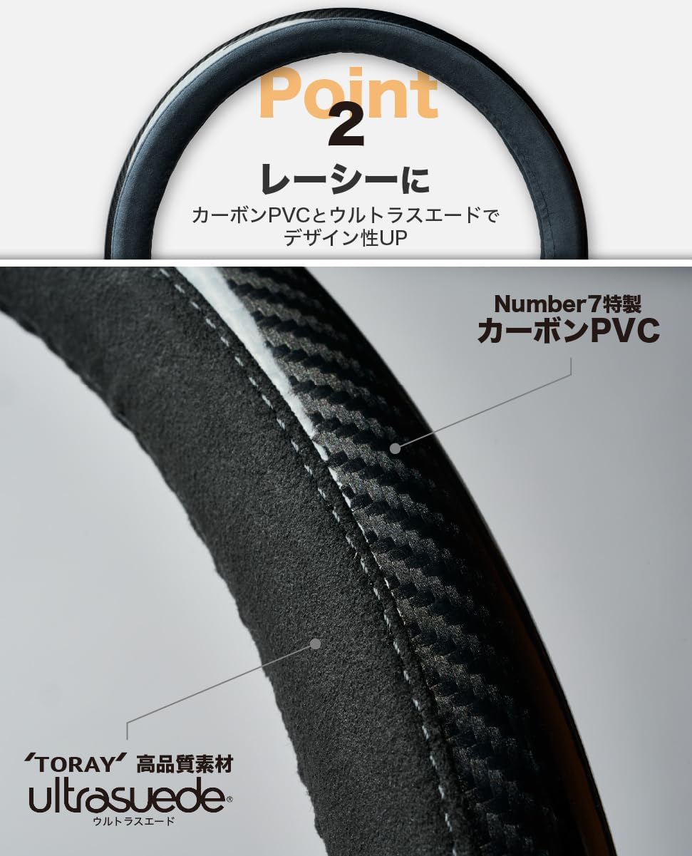 Steering cover Ultrasuede x Carbon Enamel ステアリングカバー ウルトラスエード × カーボンエナメル ハンドルカバー