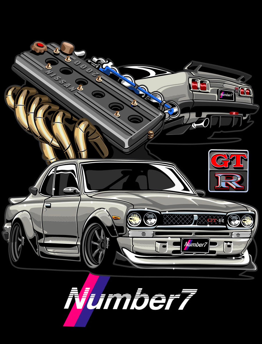 Number7 back print T-shirt