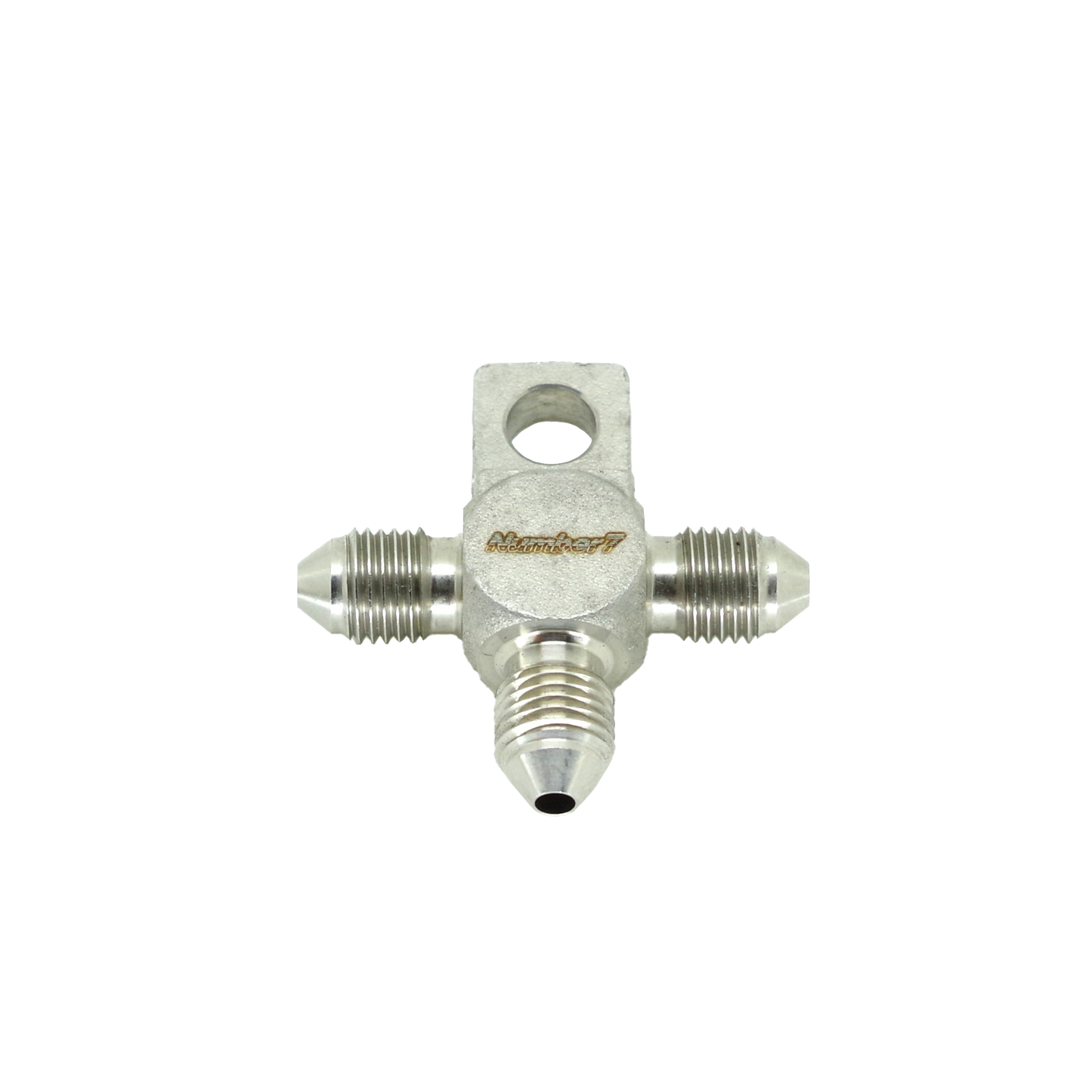 TEE BLOCK WITH MOUNT TAB AN3 male - AN3 male - AN3 male (6.4mm mount luck)