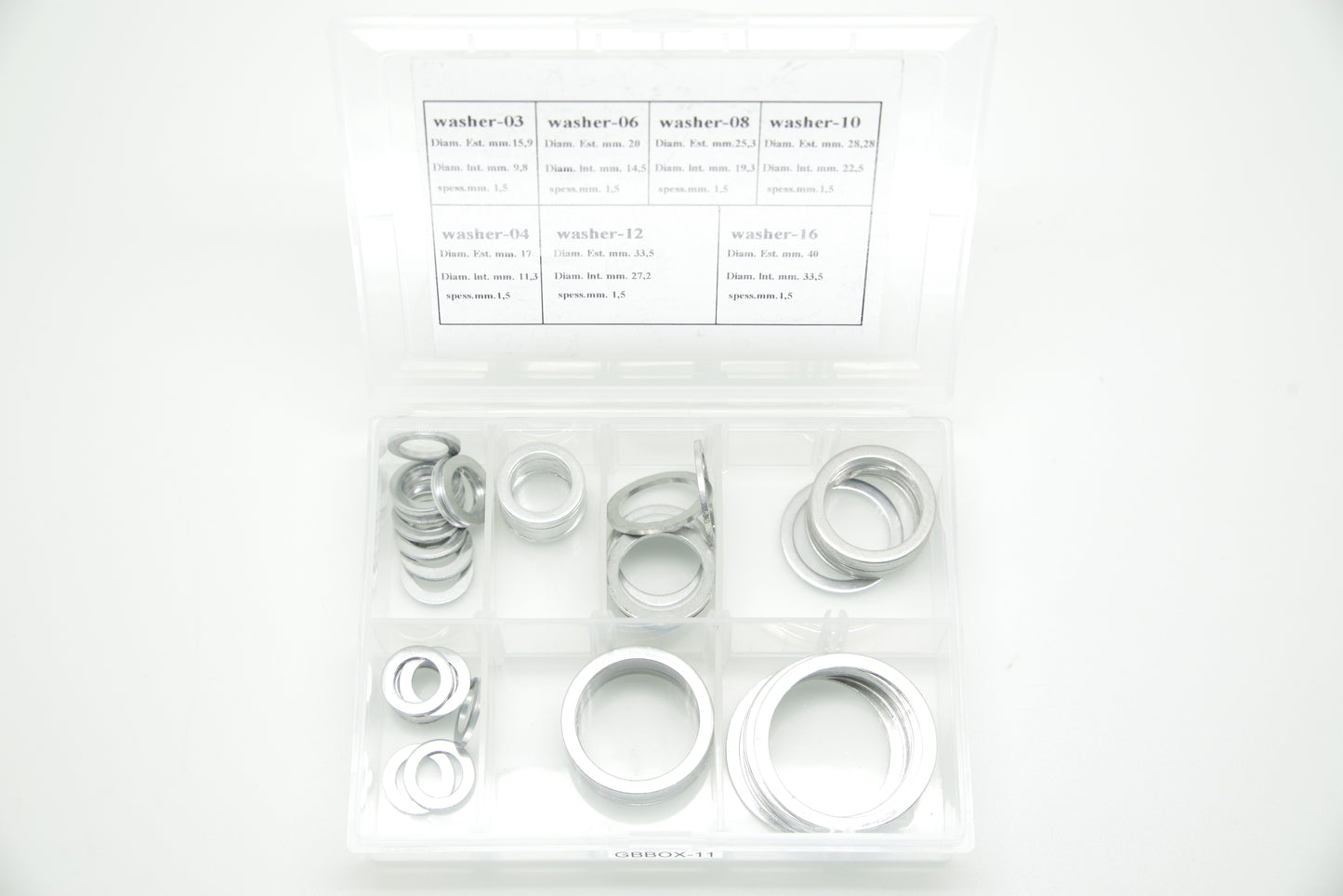 ALUMINIUM WASHERS SETS アルミ二ウム ワッシャーセット11