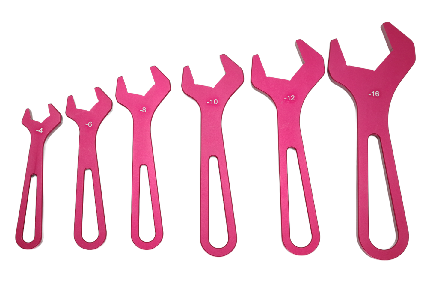 Set of 7 AN aluminum hose end wrenches with Number7 logo