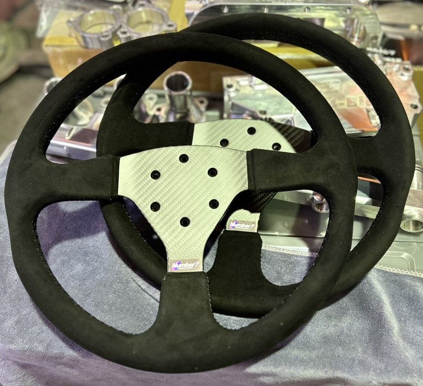 【予約】ドライカーボンステアリング ホーンボタンなし レーシングタイプ 綾織 【Reservation】Dry Carbon Steer Ring Without horn button Racing type Twill Weave